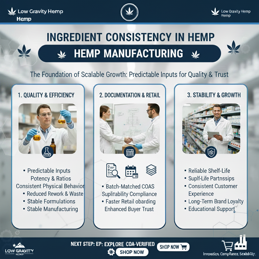 🌿 Ingredient Consistency in Hemp Manufacturing: The Foundation of Scalable Growth