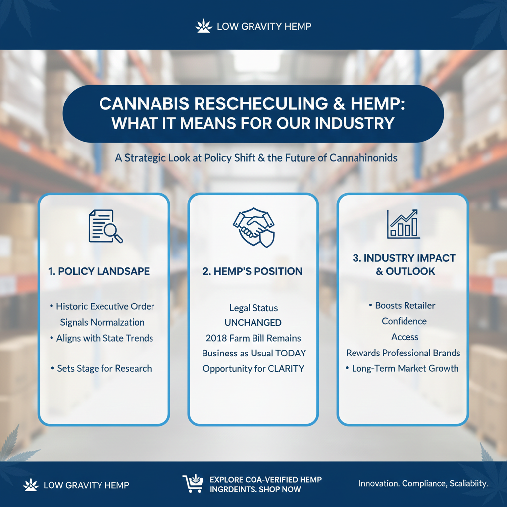 📰 Cannabis Rescheduled to Schedule III: What President Trump’s Executive Order Means for Hemp Manufacturers and Retailers