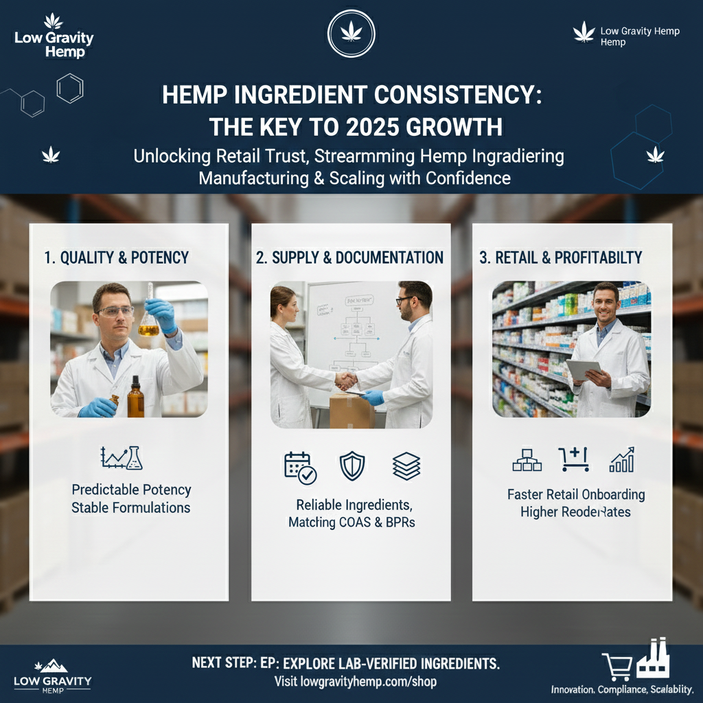 🧩 Why Ingredient Consistency Is Becoming the Most Valuable Asset in Hemp Manufacturing