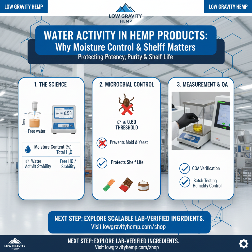 💧 Water Activity in Hemp Products: Why Moisture Control Matters