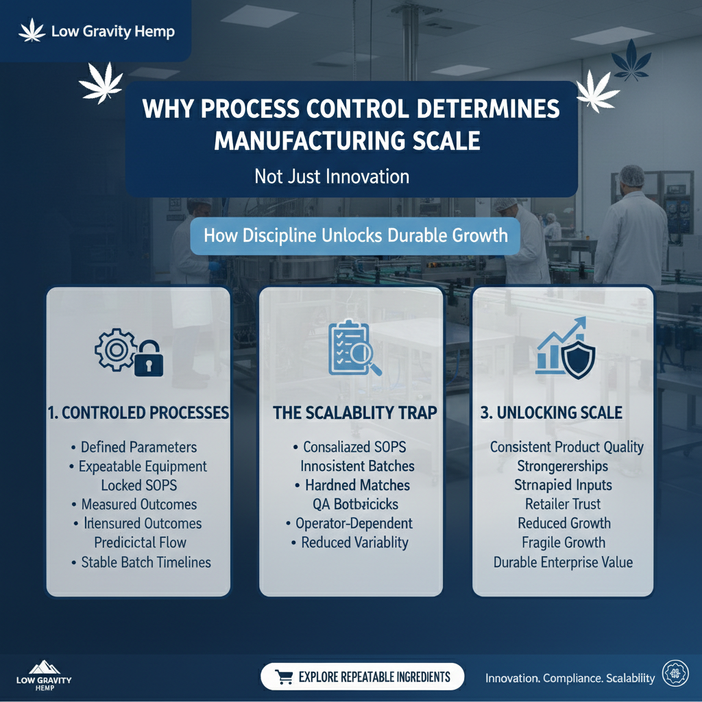🧠 Why Process Control — Not Innovation — Determines Manufacturing Scale in Hemp