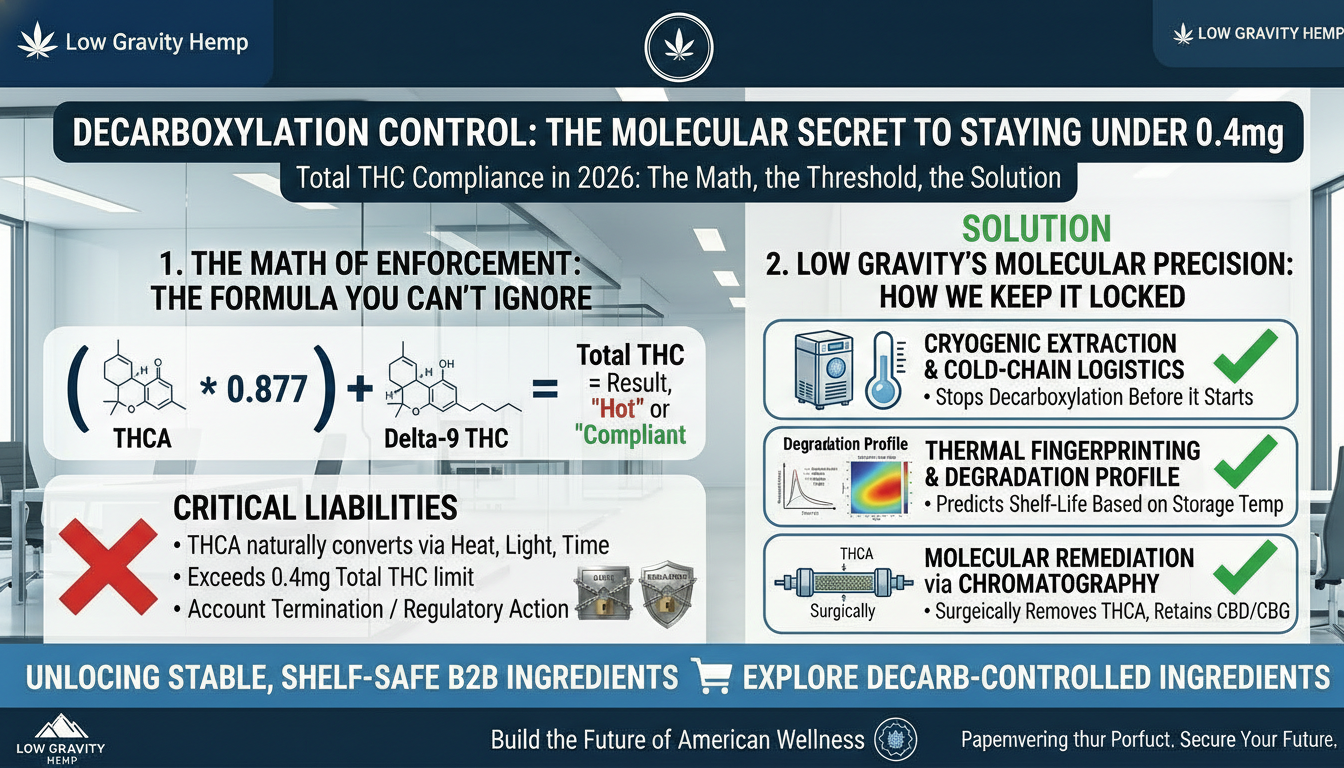 Decarboxylation Control: The Molecular Secret to Staying Under 0.4mg