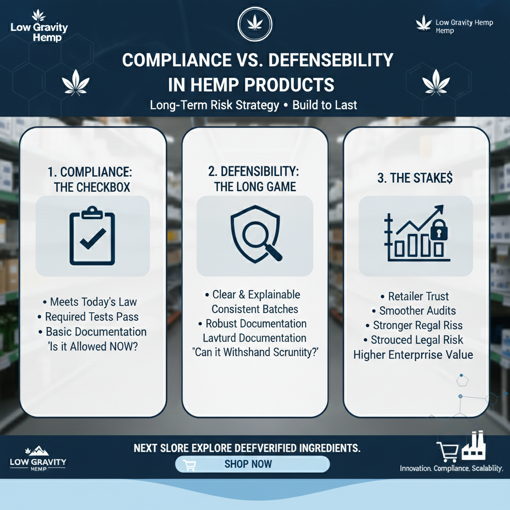 ⚖️ The Difference Between Compliance and Defensibility in Hemp Products