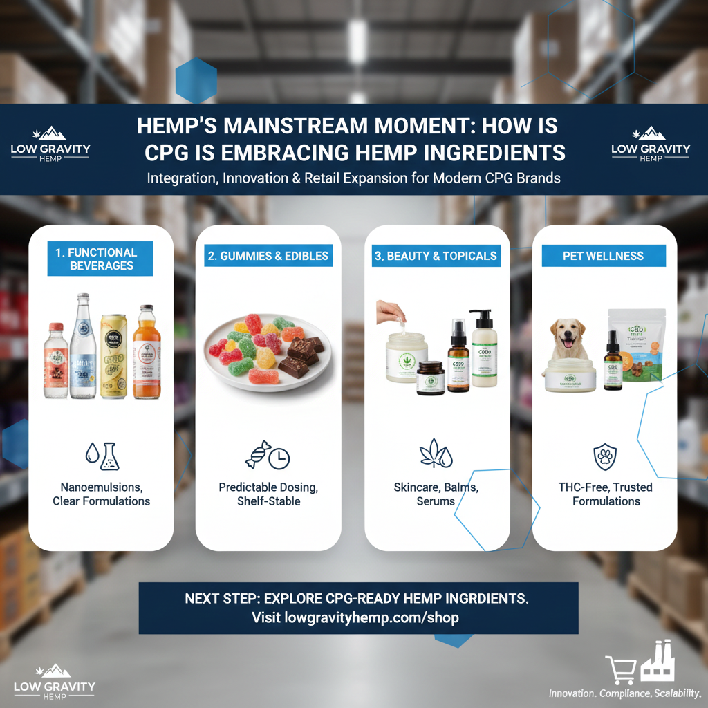 🌿 The Expanding Role of Hemp Ingredients in Mainstream CPG Manufacturing
