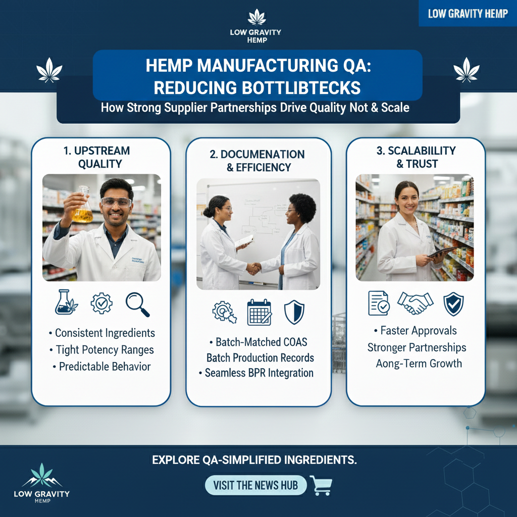 🧪 How Strong Supplier Partnerships Reduce QA Bottlenecks in Hemp Manufacturing