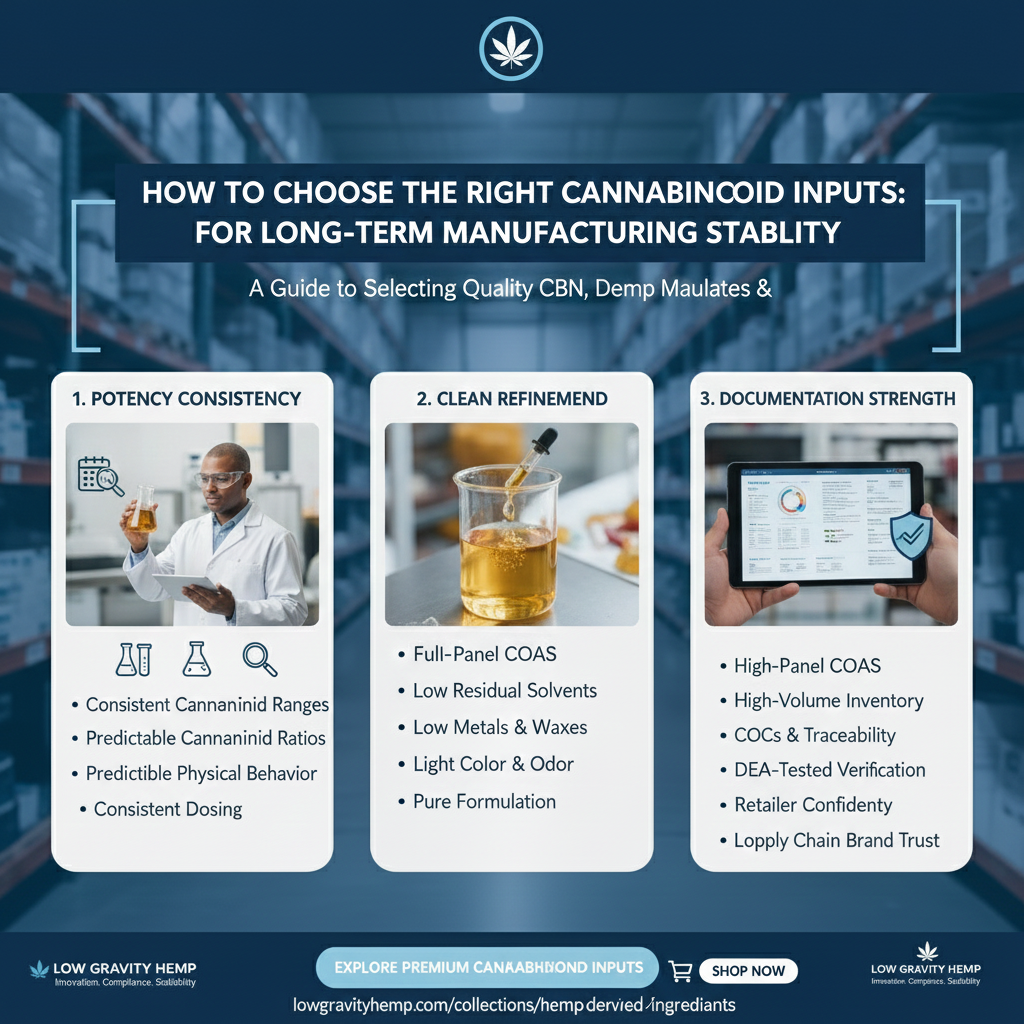 🎓 How to Choose the Right Cannabinoid Inputs for Long-Term Manufacturing Stability