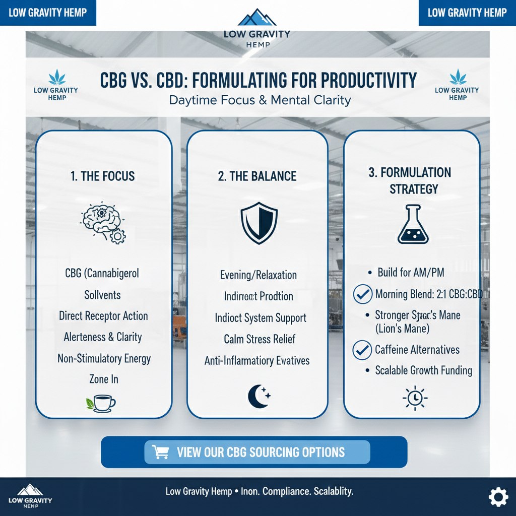 📊 CBG vs. CBD: Formulating for Daytime Productivity and Mental Clarity