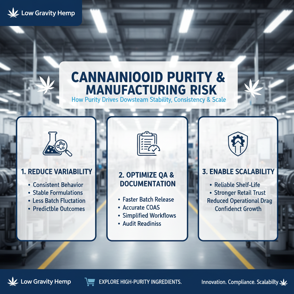 Why Cannabinoid Purity Determines Downstream Manufacturing Risk