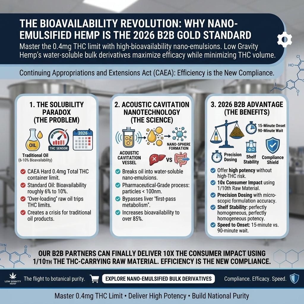 The Bioavailability Revolution: Why Nano-Emulsified Hemp is the 2026 B2B Gold Standard