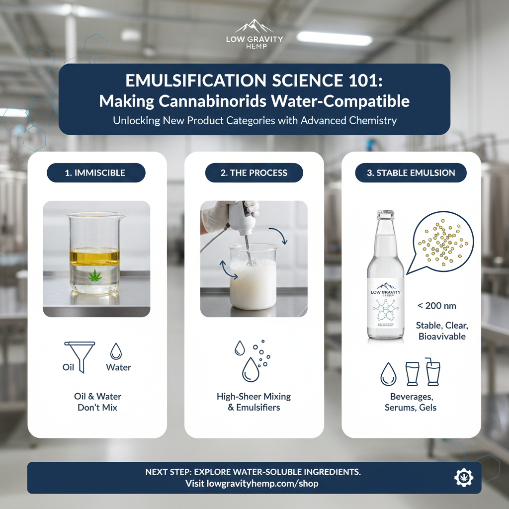 🎓 Emulsification Science 101: Making Cannabinoids Water-Compatible