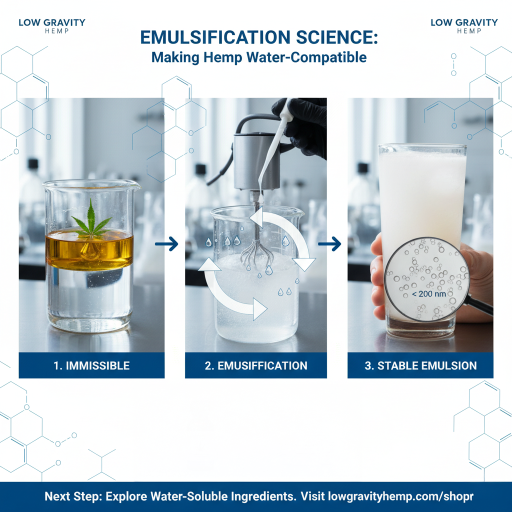🎓 Emulsification Science 101: Making Cannabinoids Water-Compatible