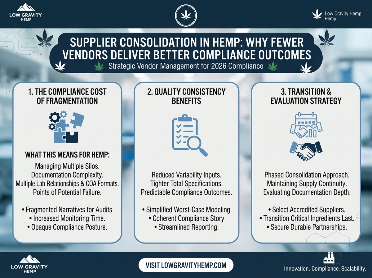 Supplier Consolidation in Hemp: Why Fewer Vendors Deliver Better Compliance Outcomes