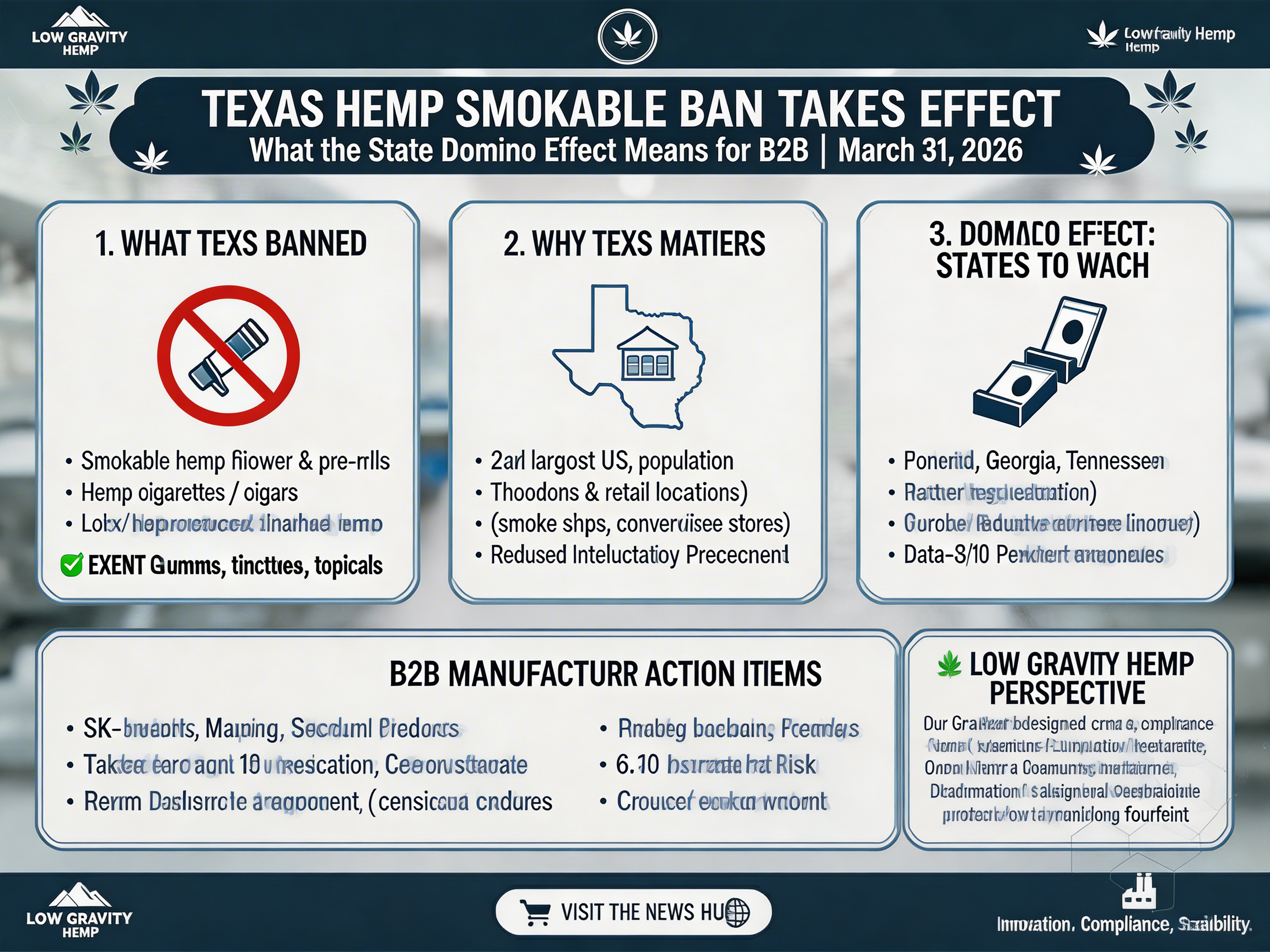 Texas Hemp Smokable Ban Takes Effect : What the State Domino Effect Means for B2B