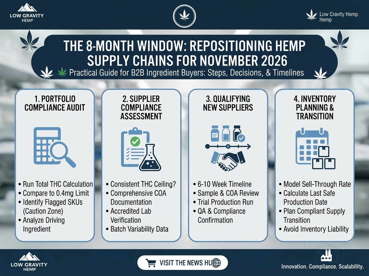 The 8-Month Window: How B2B Hemp Ingredient Buyers Are Repositioning Their Supply Chains for November
