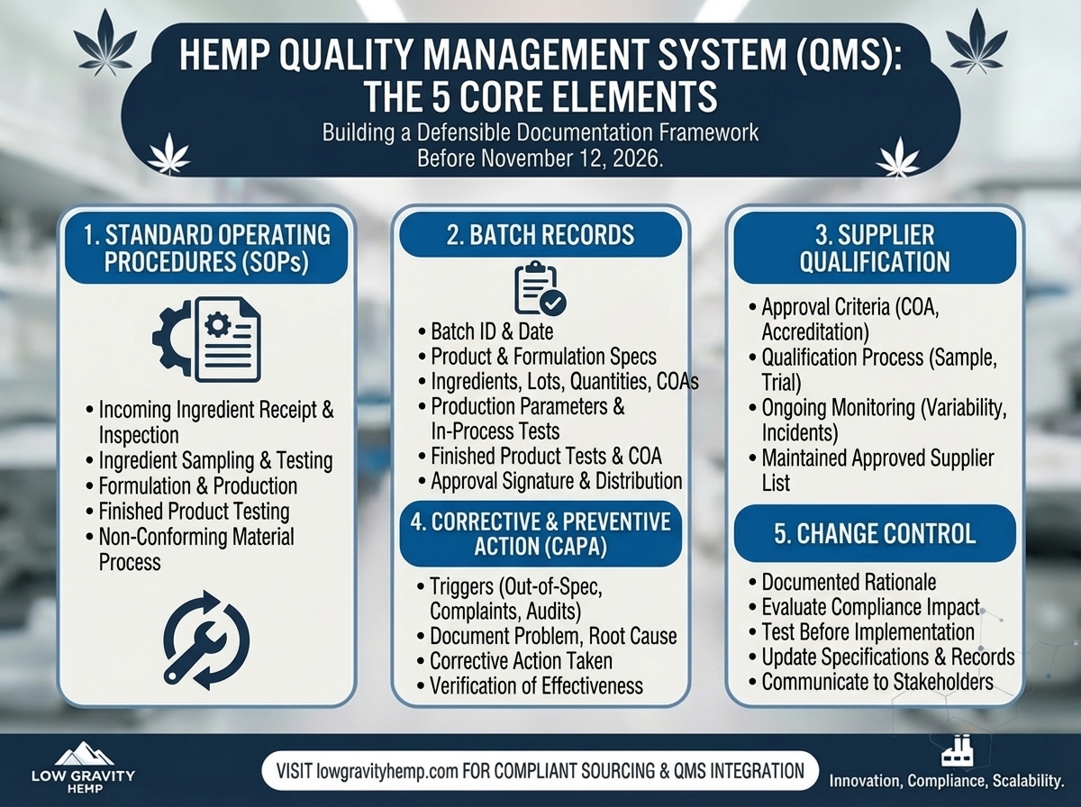 Hemp Quality Management Systems: The Documentation Framework Every Manufacturer Needs Before November