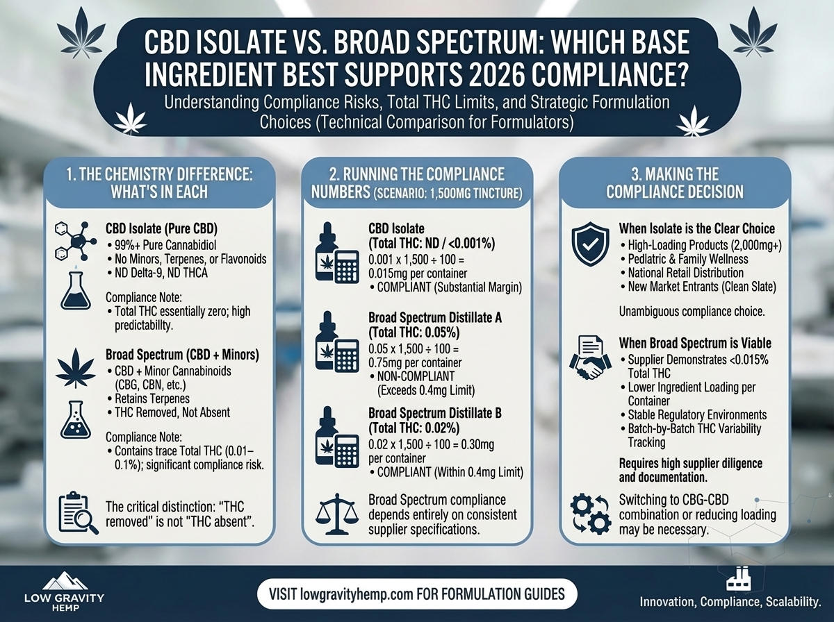 CBD Isolate vs. Broad Spectrum: Which Base Ingredient Best Supports 2026 Compliance?