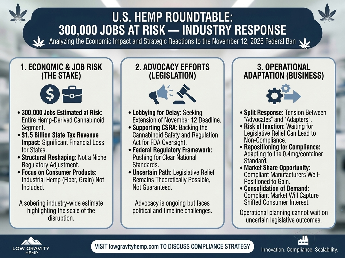 U.S. Hemp Roundtable: 300,000 Jobs at Risk — How the Industry Is Responding