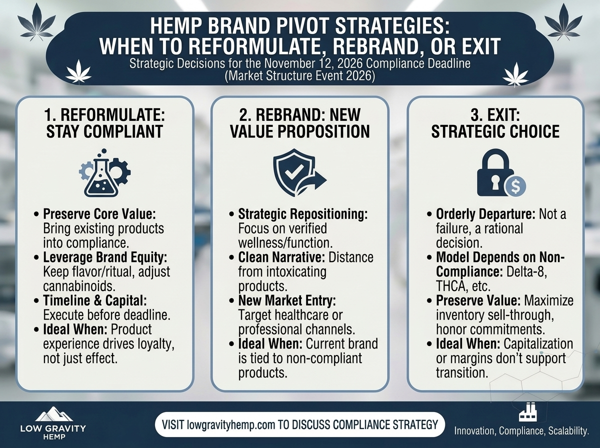 Hemp Brand Pivot Strategies: When to Reformulate, Rebrand, or Exit