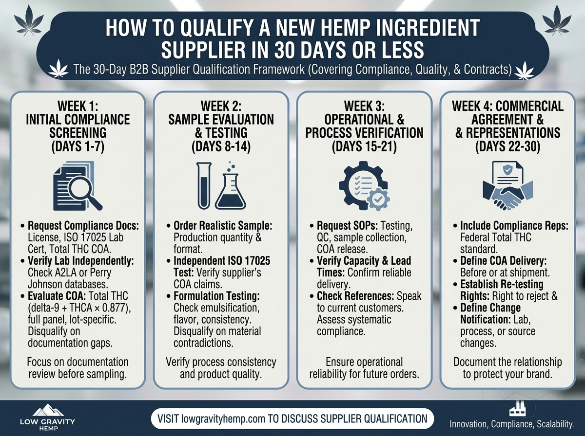 How to Qualify a New Hemp Ingredient Supplier in 30 Days or Less