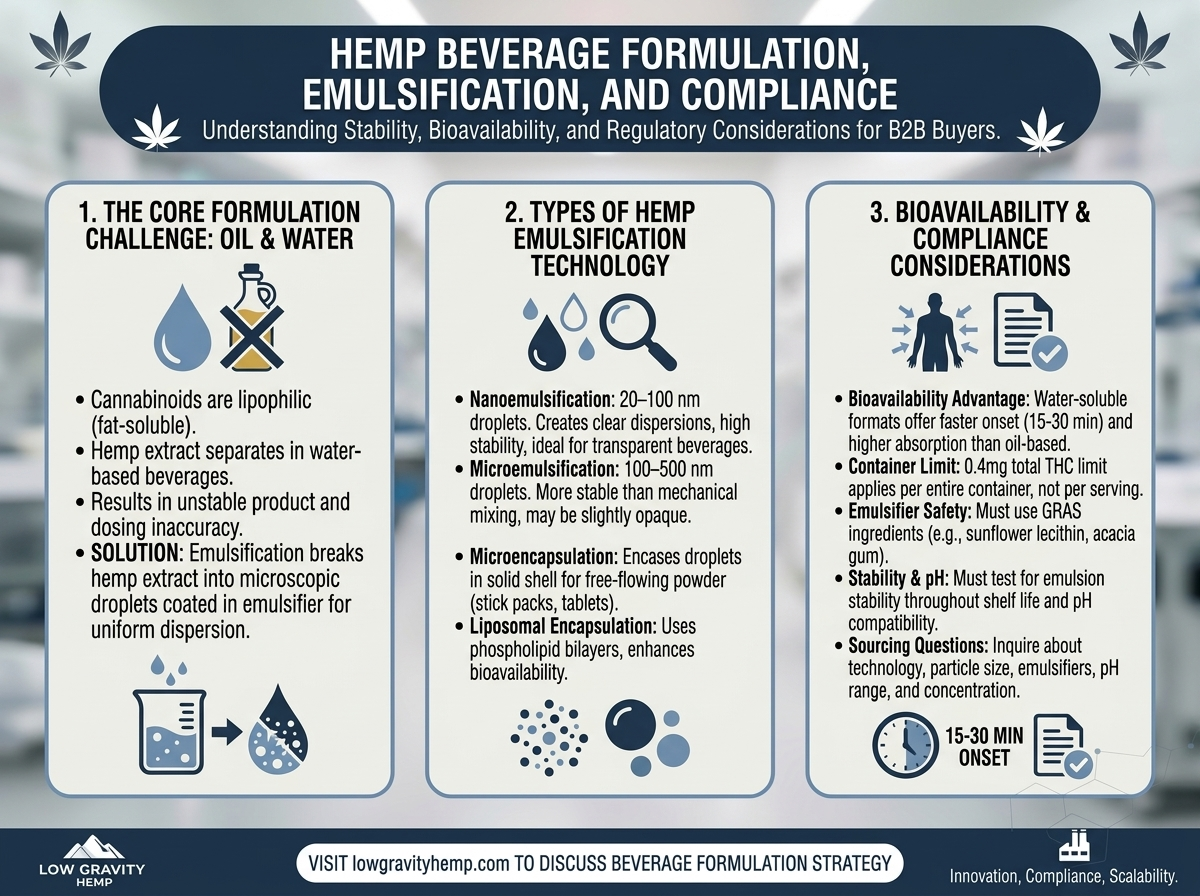 How Hemp Beverages Work: Formulation, Emulsification, and Compliance
