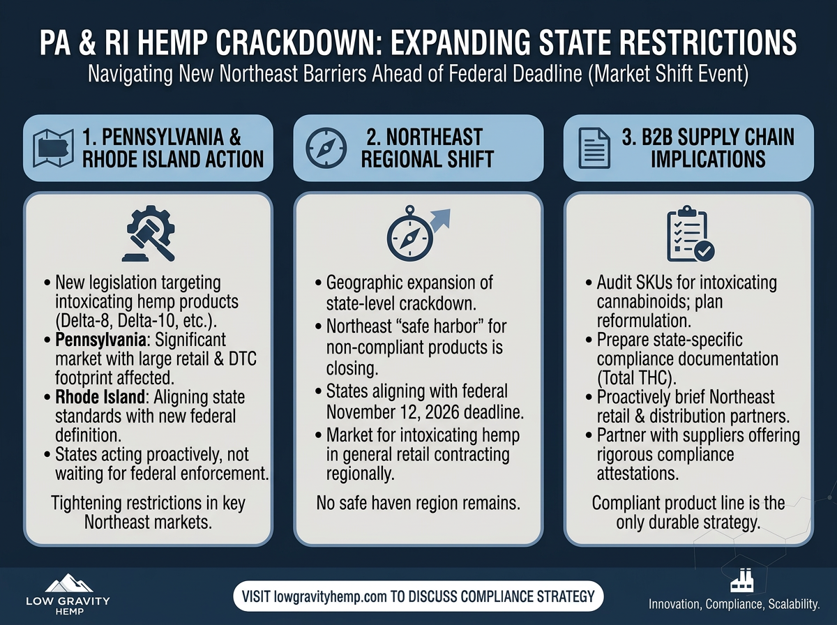 Pennsylvania and Rhode Island Join the Growing State Hemp Crackdown