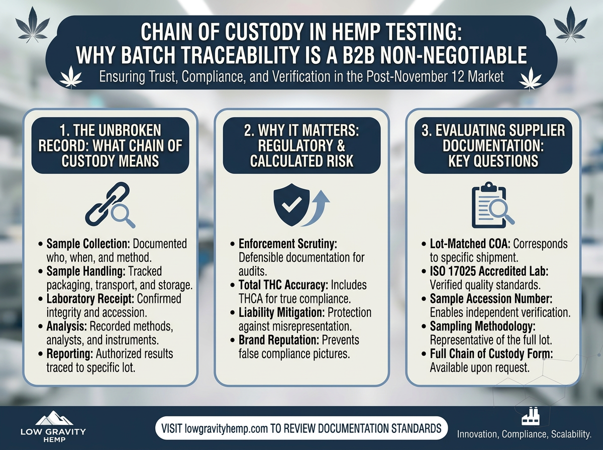 Chain of Custody in Hemp Testing: Why Batch Traceability Is a B2B Non-Negotiable