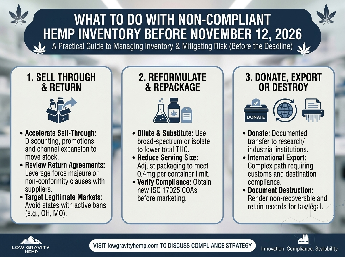 What to Do with Non-Compliant Hemp Inventory Before November 12