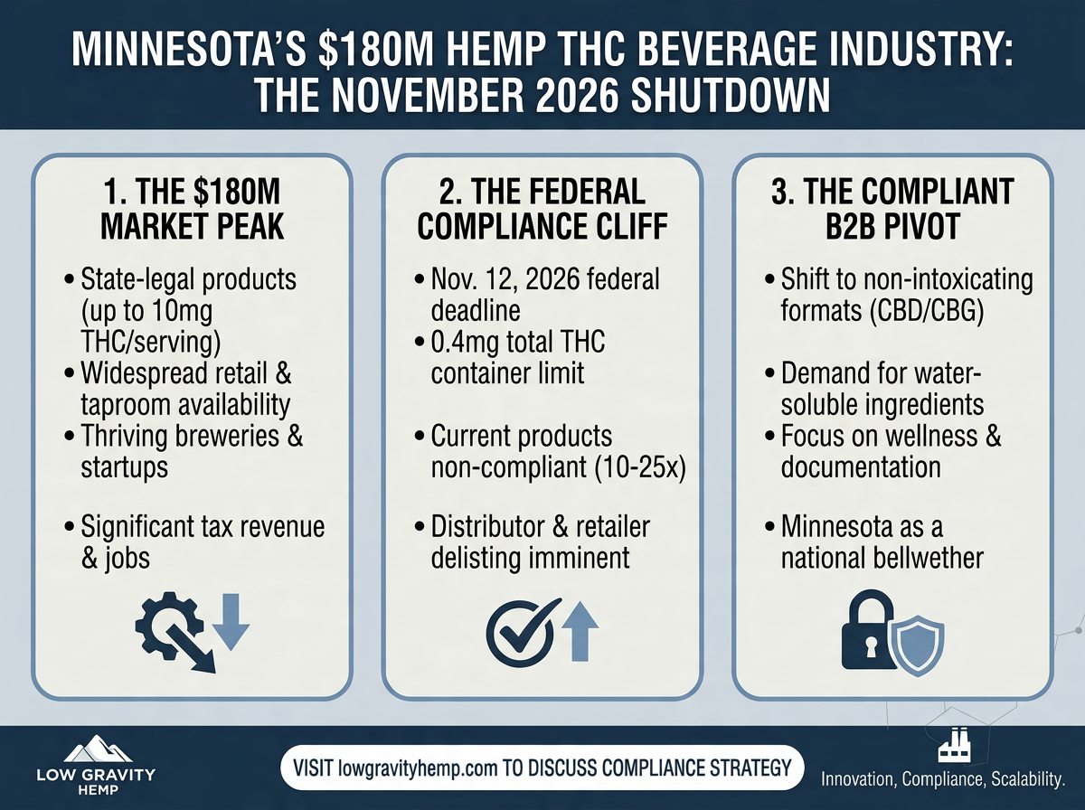 Minnesota’s $180M Hemp THC Beverage Industry Braces for November Shutdown