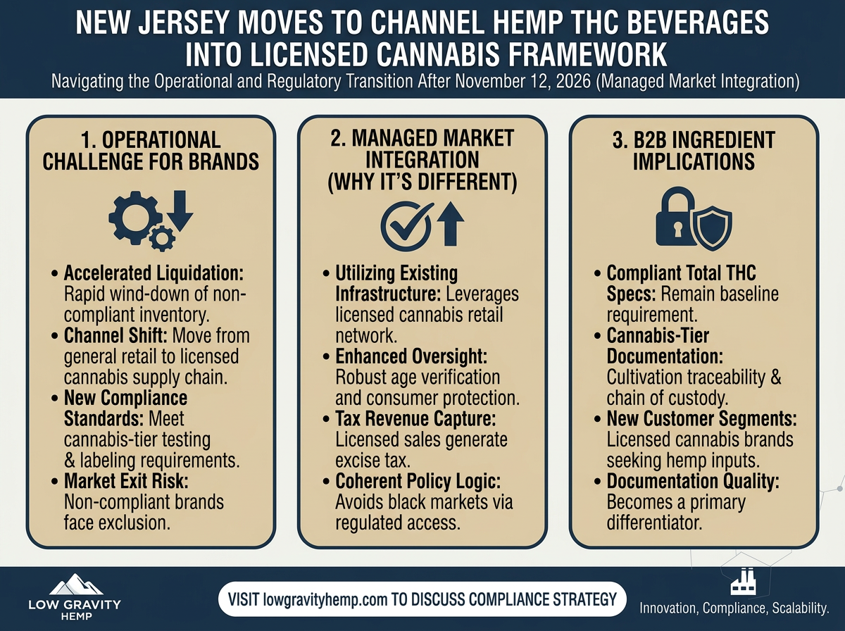 New Jersey Moves to Channel Hemp THC Beverages Into Its Licensed Cannabis Framework
