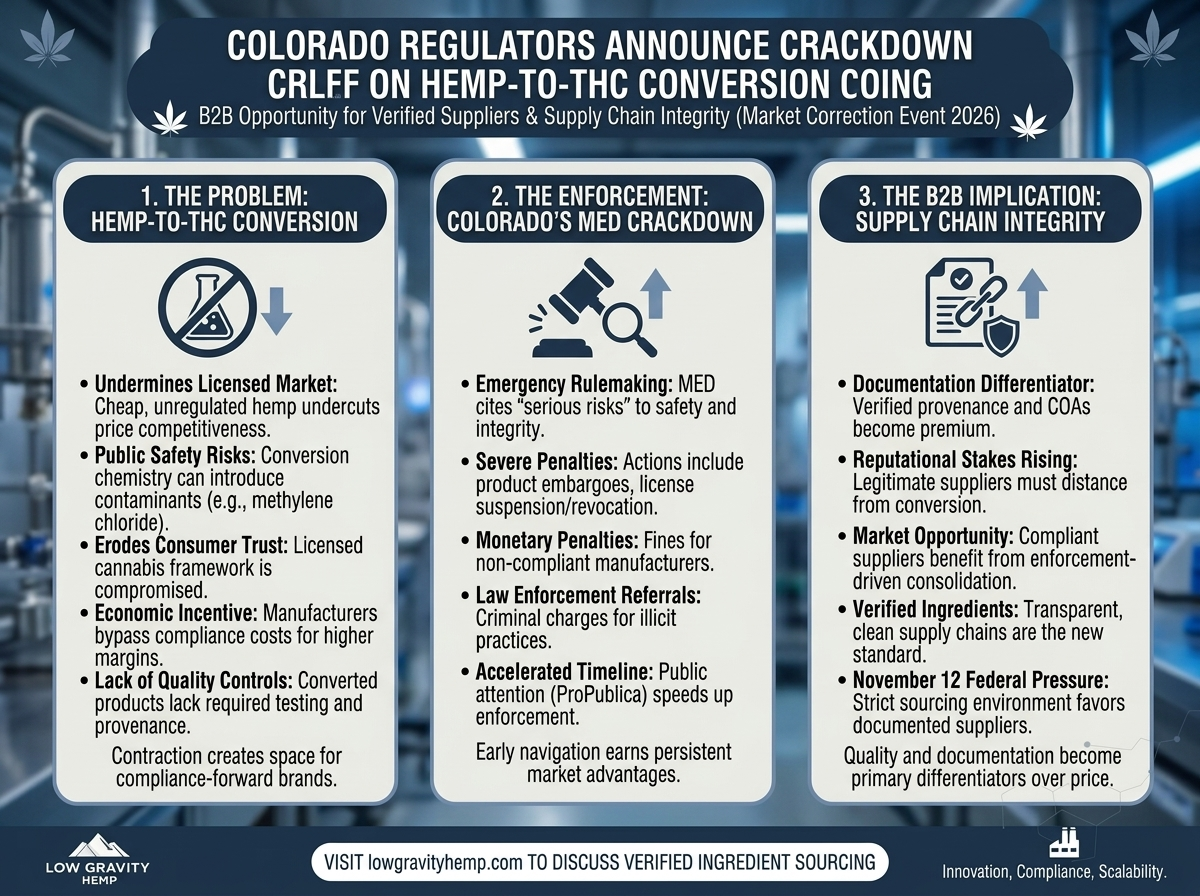 Colorado Regulators Announce Crackdown on Hemp-to-THC Conversion in Licensed Dispensaries