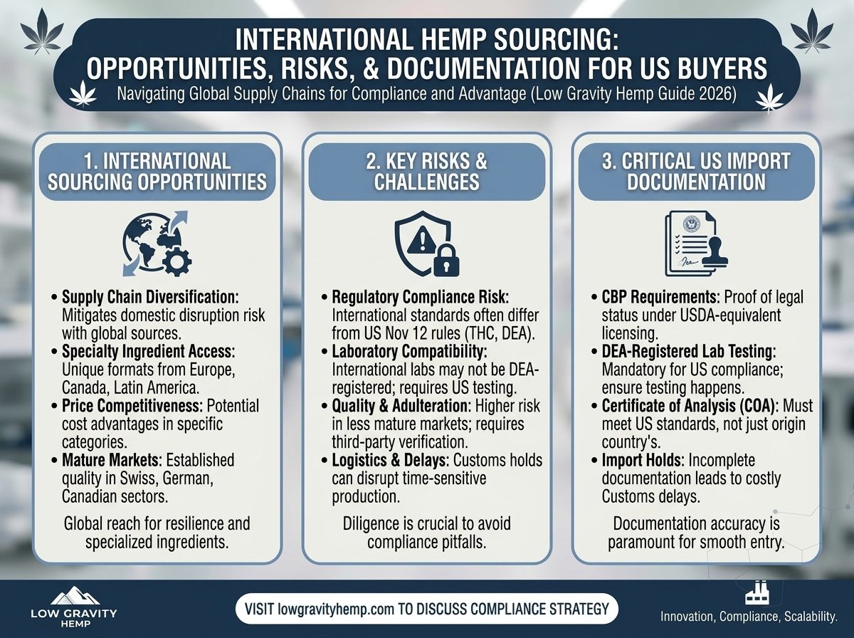 International Hemp Sourcing: Opportunities, Risks, and the Documentation Requirements US Buyers Must Know