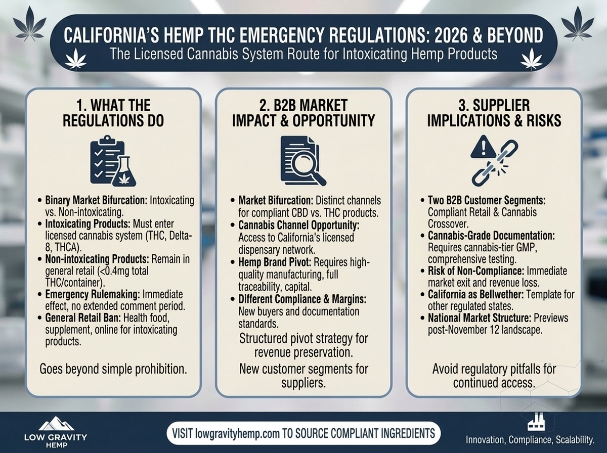 California Emergency Regulations Effectively Route Hemp THC Products Into Licensed Cannabis System