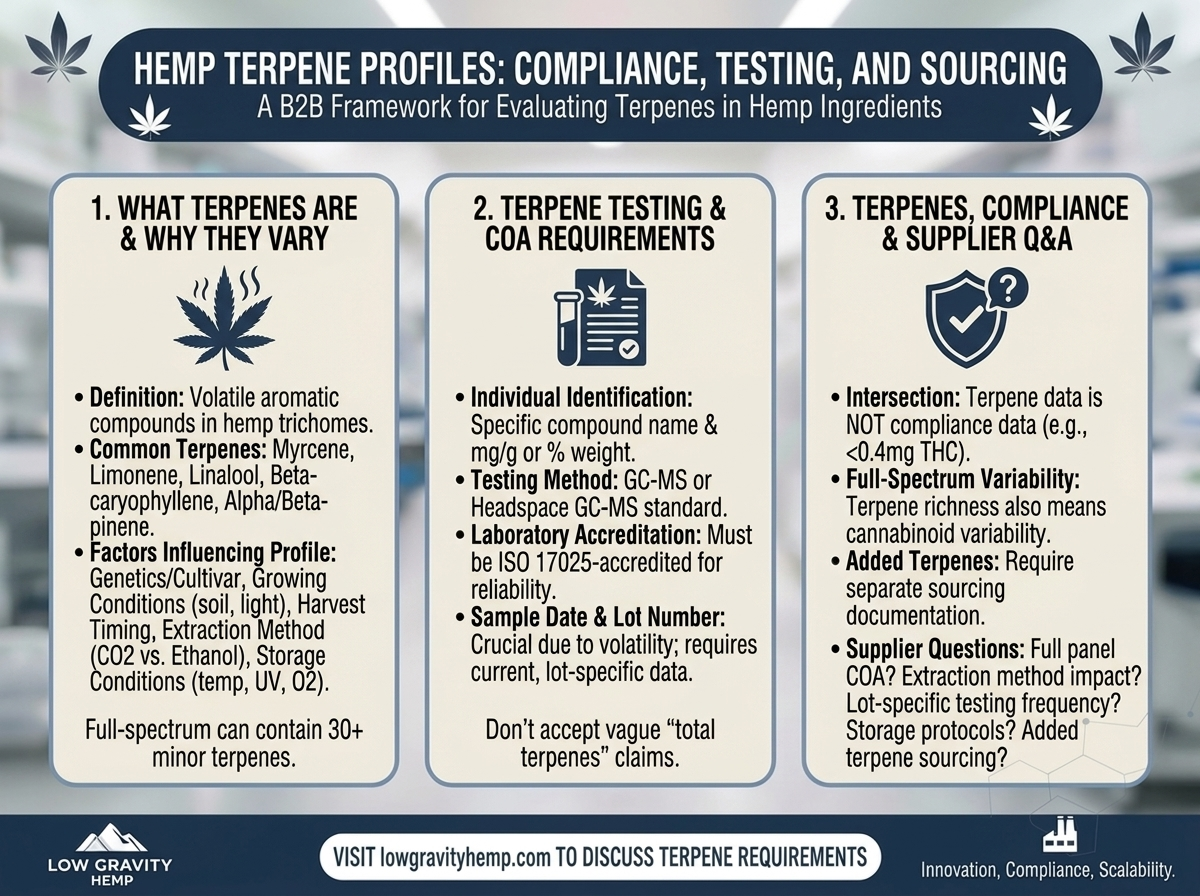 Hemp Terpene Profiles: What B2B Buyers Need to Know About Compliance, Testing, and Sourcing&nbsp;