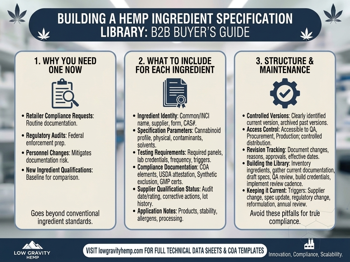 Building a Hemp Ingredient Specification Library: A Practical Guide for B2B Buyers