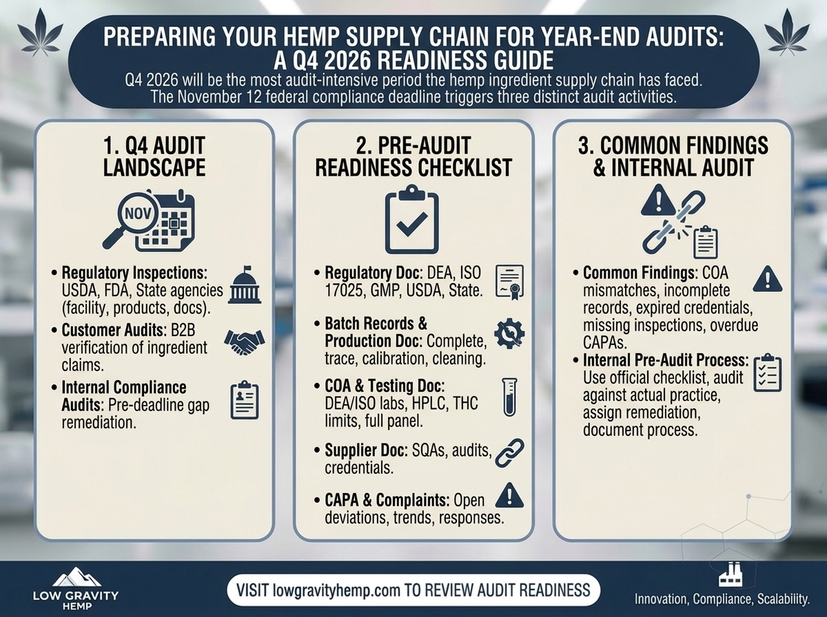 Preparing Your Hemp Supply Chain for Year-End Audits: A Q4 2026 Readiness Guide
