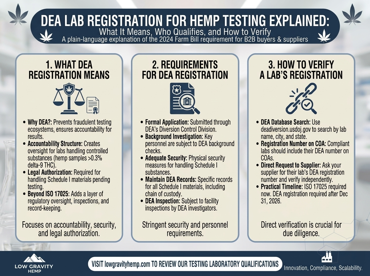 DEA Lab Registration for Hemp Testing Explained: What It Means, Who Qualifies, and How to Verify