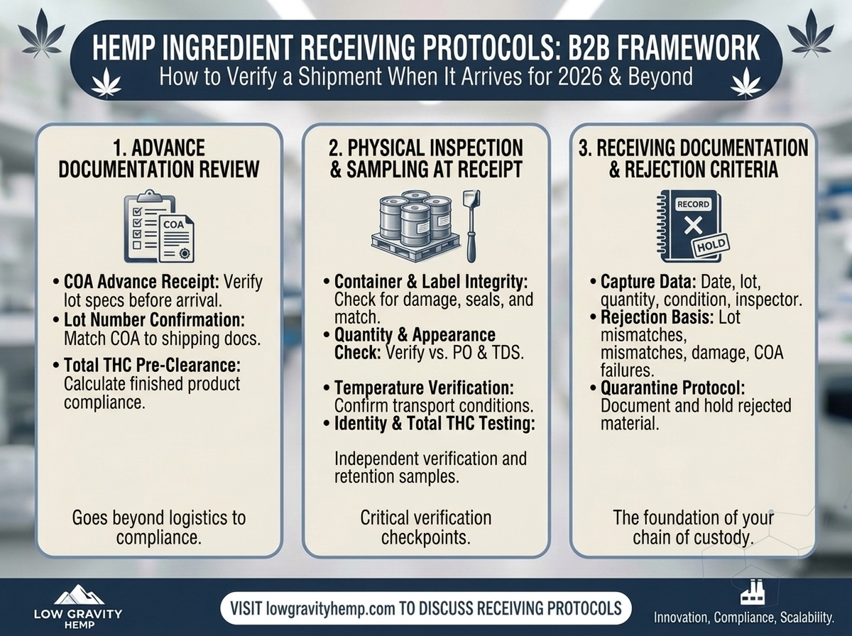 Hemp Ingredient Receiving Protocols: How to Verify a Shipment When It Arrives