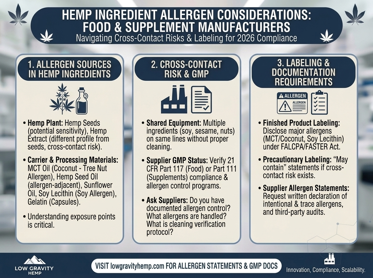 Hemp Ingredient Allergen Considerations for Food and Supplement Manufacturers