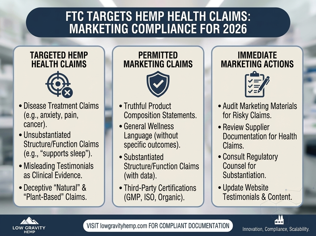 FTC Targets Hemp Health Claims: What the New Warning Letter Wave Means for Your Marketing
