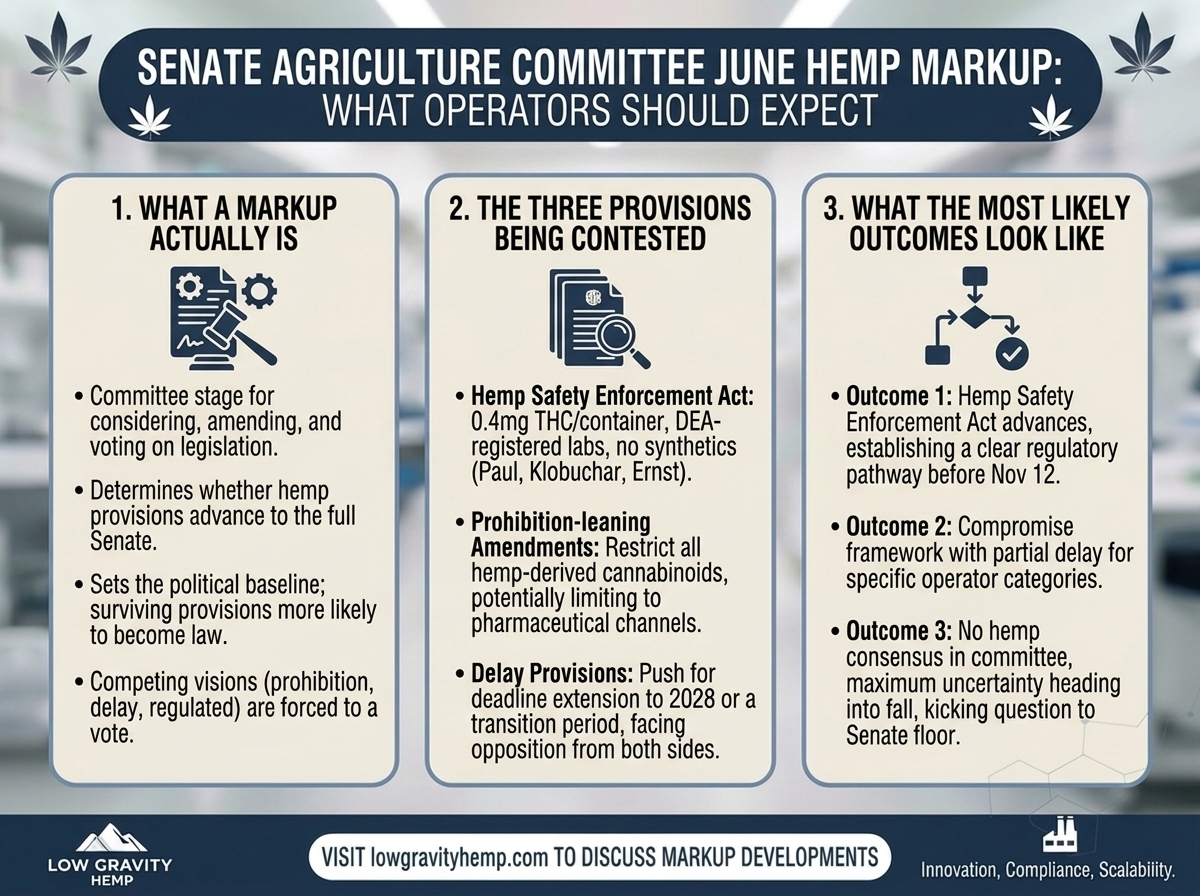 Senate Agriculture Committee Schedules June Hemp Markup: What Operators Should Expect