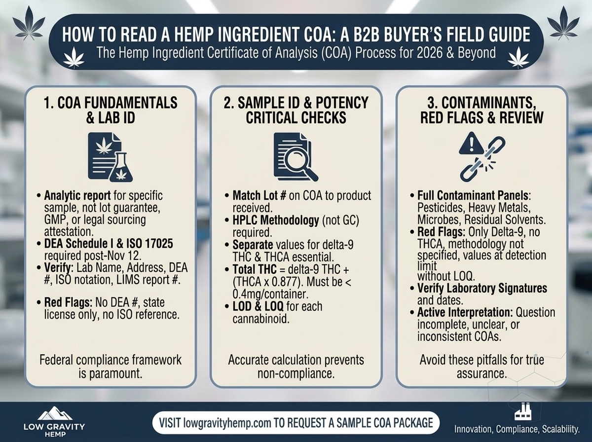 How to Read a Hemp Ingredient Certificate of Analysis: A B2B Buyer's Field Guide