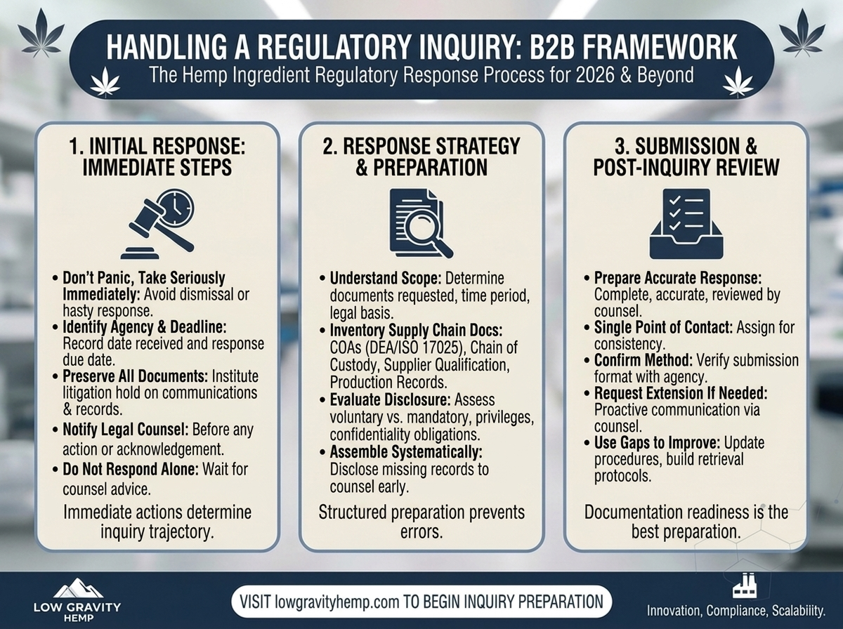 How to Handle a Regulatory Inquiry About Your Hemp Ingredient Supply Chain