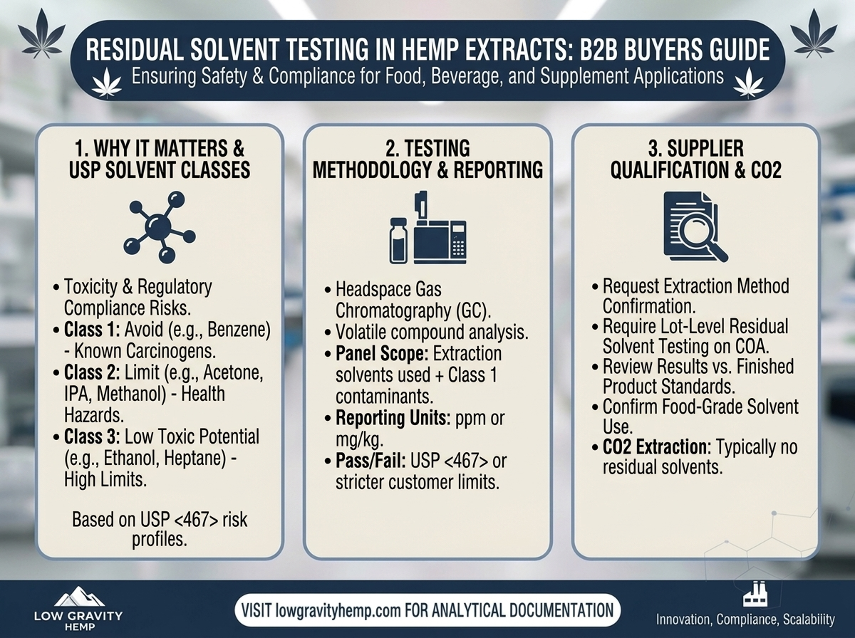 Residual Solvent Testing in Hemp Extracts: What B2B Buyers Need to Know