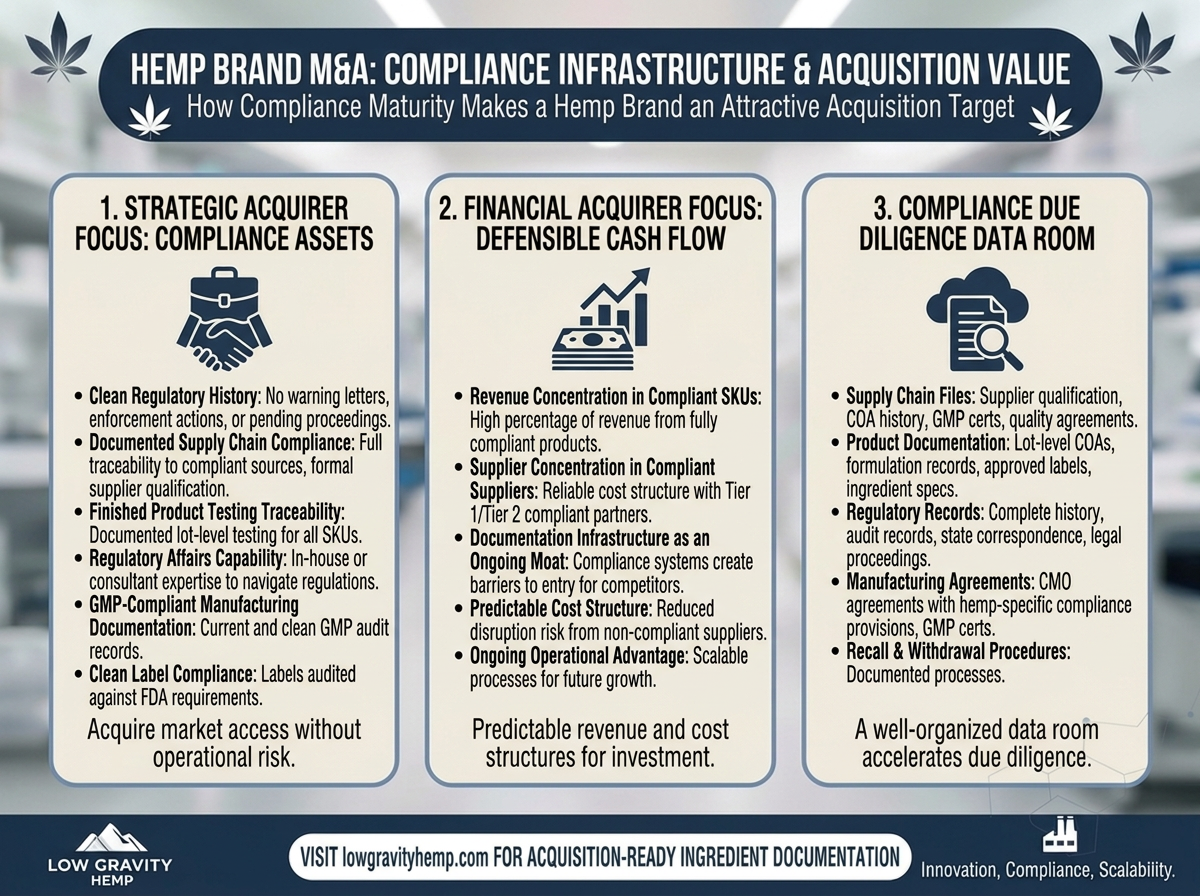 Hemp Brand M&amp;A: What Compliance Infrastructure Makes a Brand an Attractive Acquisition Target