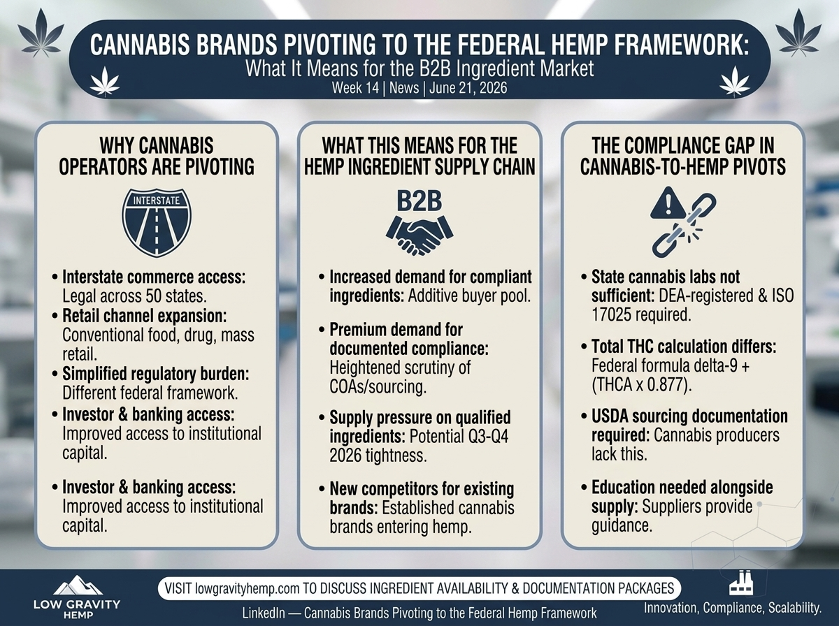 Cannabis Brands Pivoting to the Federal Hemp Framework: What It Means for the B2B Ingredient Market