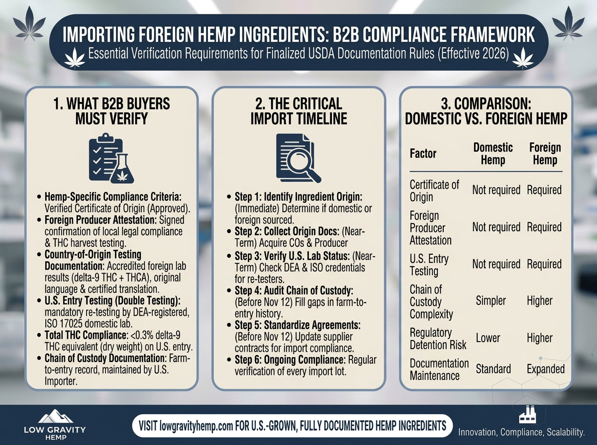 USDA Finalizes Import Documentation Requirements for Foreign Hemp Ingredients — What B2B Buyers Must Verify
