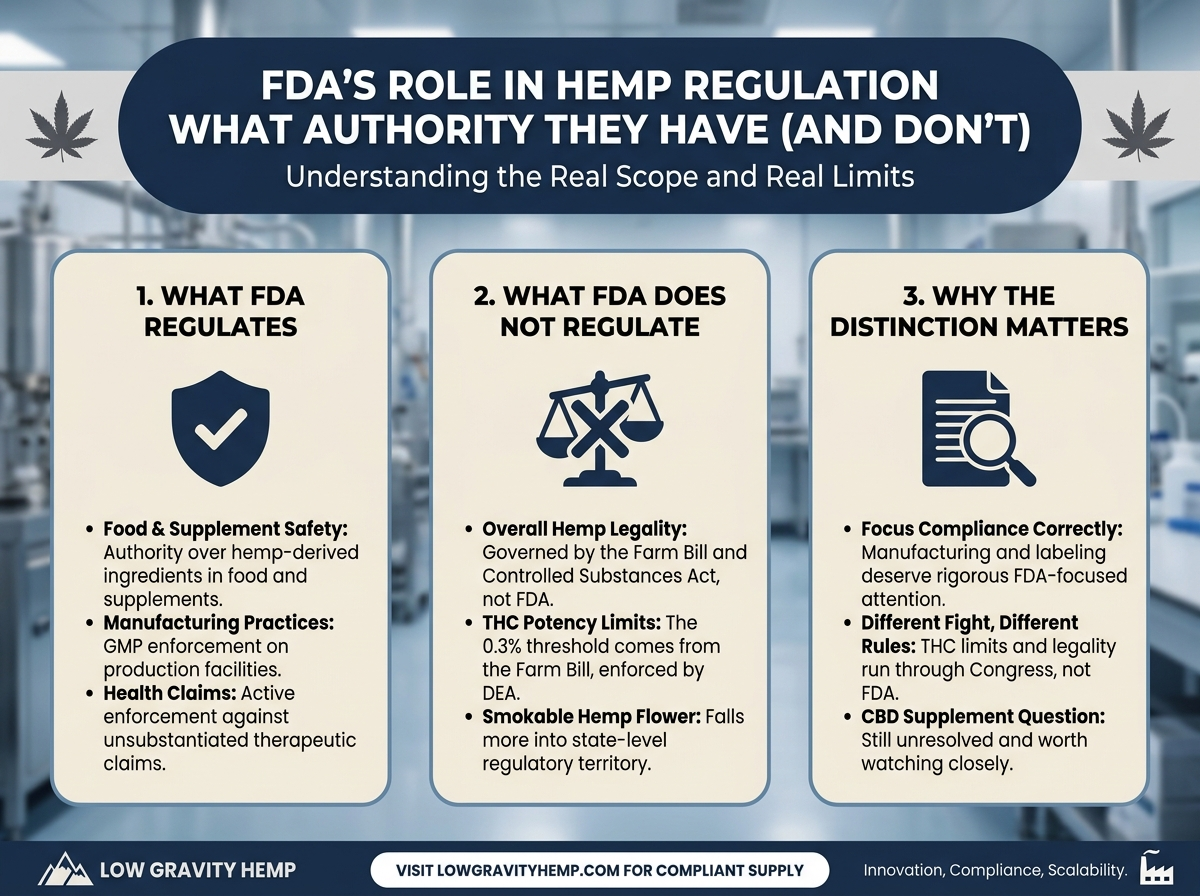 FDA's Role in Hemp Regulation infographic