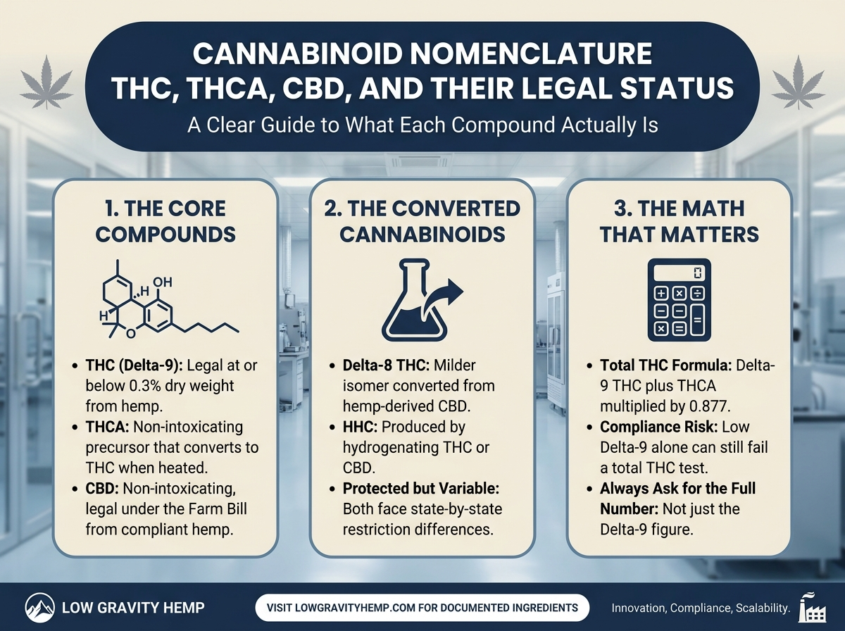 Cannabinoid Nomenclature Guide infographic