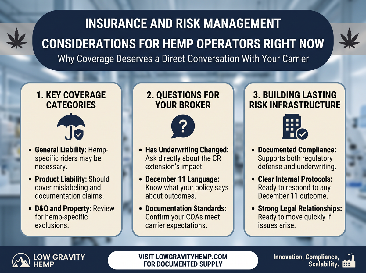 Insurance and Risk Management for Hemp Operators infographic