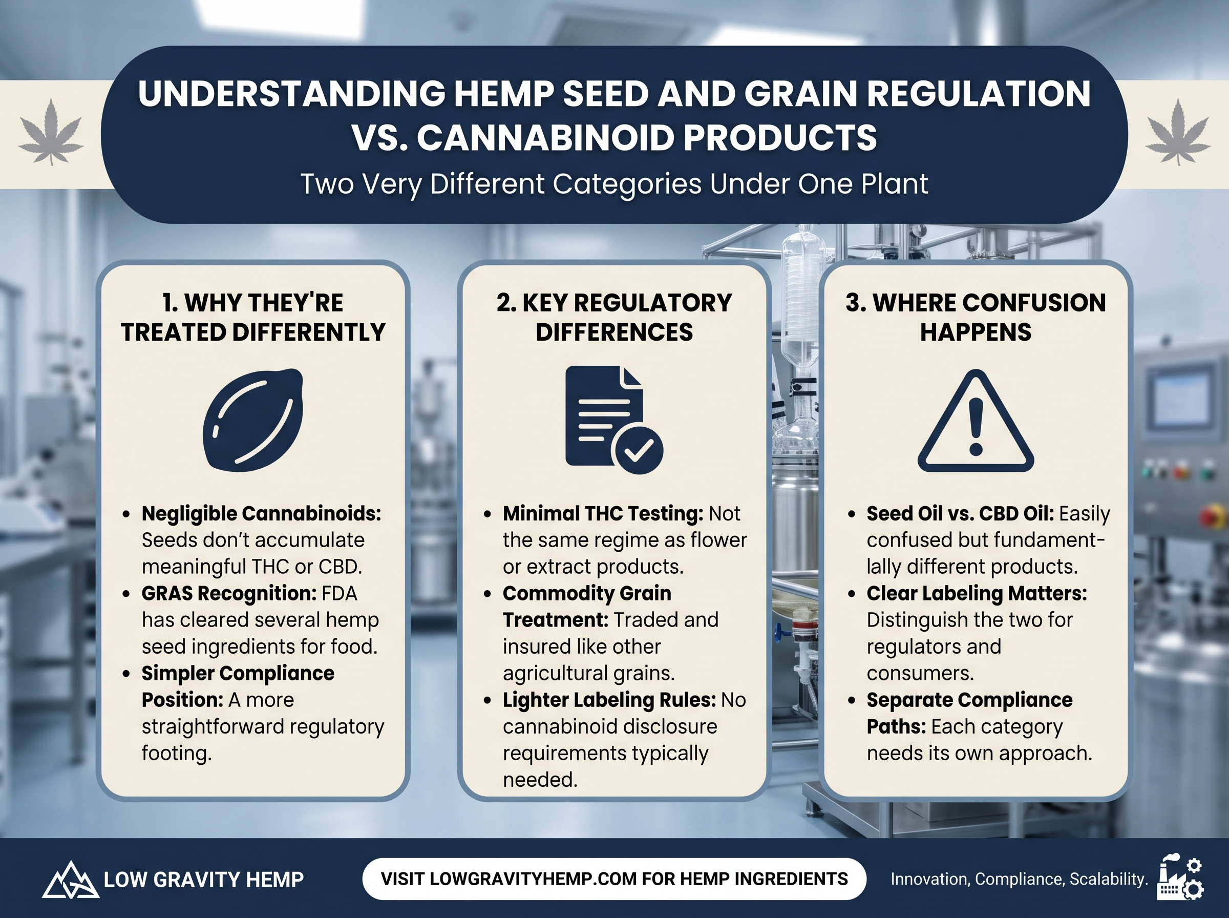 Hemp Seed and Grain Regulation infographic